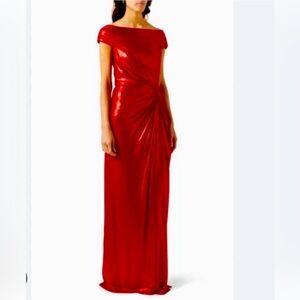 TADASHI SHOJI Emersyn Draped Lamé Gown